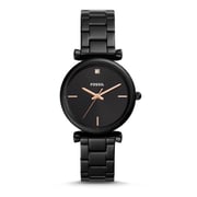 Fossil ES4442 Ladies Watch - Carlie Carbon Series Three-Hand Black Stainless Steel Fossil ES4442 Ladies Watch - Carlie Carbon Series Three-Hand Black Stainless Steel