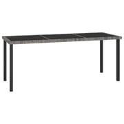 Vidaxl Garden Dining Table Grey 180x70x73 Cm Poly Rattan