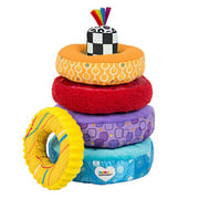 Lamaze - Rainbow Stacking Rings Toy, Help Baby Develop Fine Motor Skills And Hand-Eye Coordination With Multiple Textures, Bold Colors, Playful Patterns And Crinkly Sounds, 6 Months And Older