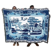 Pure Country Weavers Willow Blue Blanket Throw Woven From Cotton - Made In The Usa (72X54) Pure Country Weavers Willow Blue Blanket Throw Woven From Cotton - Made In The Usa (72X54)