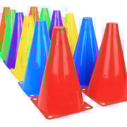 ULTIMAX Agility Marker Cone Set for Athletics and Social Distancing Traffic Cones Outdoor Sport Cones for Kids Football Soccer Training Cones 25 Pack- 18 cm Assorted Color ULTIMAX Agility Marker Cone Set for Athletics and Social Distancing Traffic Cones Outdoor Sport Cones for Kids Football Soccer Training Cones 25 Pack- 18 cm Assorted Color