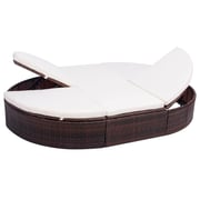 Vidaxl Outdoor Lounge Bed With Cushion Poly Rattan Brown Vidaxl Outdoor Lounge Bed With Cushion Poly Rattan Brown