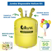 Balloonee Helium Tank - Jumbo Disposable Helium Party Kit - ( 50 Balloons ) with Floatee - Helium Balloons Float Time Extender 50ml Balloonee Helium Tank - Jumbo Disposable Helium Party Kit - ( 50 Balloons ) with Floatee - Helium Balloons Float Time Extender 50ml