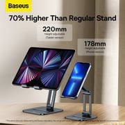 Baseus Desktop Biaxial Foldable Metal Stand Aluminum Alloy CNC Tablet Holder for iPad, iPad Pro, iPad Air (Under 13 inches Tablet)