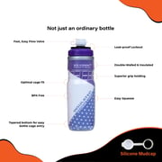 V2-cool Storm Insulated Water Bottle For Cycle Cage Fit With Free Silicon Mudcap 620 Ml/21 Oz, Blue