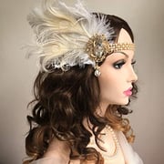 Asooll Wedding Gold 920S Flapper Crystal Headband Roaring 20S Gatsby Headpiece Feather Prom Festival Hair Accessories For Women Asooll Wedding Gold 920S Flapper Crystal Headband Roaring 20S Gatsby Headpiece Feather Prom Festival Hair Accessories For Women