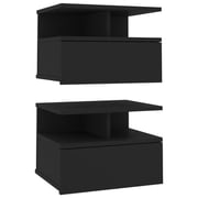vidaXL Floating Nightstands 2 pcs Black 40x31x27cm Engineered Wood vidaXL Floating Nightstands 2 pcs Black 40x31x27cm Engineered Wood
