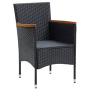 vidaXL 5 Piece Garden Dining Set with Cushions Poly Rattan Black vidaXL 5 Piece Garden Dining Set with Cushions Poly Rattan Black