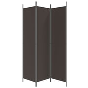 vidaXL 3-Panel Room Divider Brown 150x200 cm Fabric vidaXL 3-Panel Room Divider Brown 150x200 cm Fabric