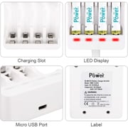 Dmk Power Tc2au Aa Aaa Battery Charger 4 Independent Slot Smart Fast Charger With Led Light & Usb Cable, Battery Charger For Aa Aaa Ni-cd Ni-mh Rechargeable Battery Dmk Power Tc2au Aa Aaa Battery Charger 4 Independent Slot Smart Fast Charger With Led Light & Usb Cable, Battery Charger For Aa Aaa Ni-cd Ni-mh Rechargeable Battery