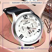 Swistrack Men's Analog Leather Belt Wristwatch-st6116m-blkwht Swistrack Men's Analog Leather Belt Wristwatch-st6116m-blkwht