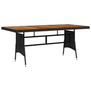 Vidaxl Garden Table Black 160x70x72 Cm Poly Rattan & Solid Acacia Wood Vidaxl Garden Table Black 160x70x72 Cm Poly Rattan & Solid Acacia Wood