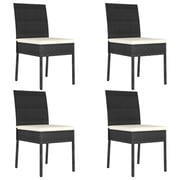 Vidaxl Garden Dining Chairs 4 Pcs Poly Rattan Black