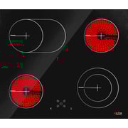 Milton 4 Burners Built-in Hob Ceramic Electric Vitro Glass, 4 High-Light Cook Zone, Front Touch Control Panel, Size 60 x 60 cm Black Color Model - MHV606B - 1 Year Warranty. Milton 4 Burners Built-in Hob Ceramic Electric Vitro Glass, 4 High-Light Cook Zone, Front Touch Control Panel, Size 60 x 60 cm Black Color Model - MHV606B - 1 Year Warranty.