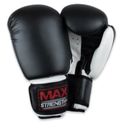 Max Strength Boxing Gloves Muay Thai Black/White 12oz