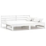 Vidaxl Pull-out Day Bed White Solid Pinewood 2x Vidaxl Pull-out Day Bed White Solid Pinewood 2x
