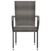 Vidaxl Stackable Outdoor Chairs 6 Pcs Grey Poly Rattan