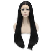 Mxangel Long Straight Lace Front Synthetic Hair Black Wig Natural Hand Tied Heat Resistant Lace Wig Mxangel Long Straight Lace Front Synthetic Hair Black Wig Natural Hand Tied Heat Resistant Lace Wig