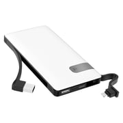 Hoco Ample Energy Power Bank 10000mAh With Built In Lightning Cable - White Hoco Ample Energy Power Bank 10000mAh With Built In Lightning Cable - White