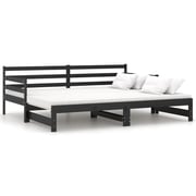 Vidaxl Pull-out Day Bed Black Solid Pinewood 2x Vidaxl Pull-out Day Bed Black Solid Pinewood 2x