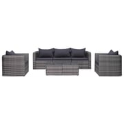 Vidaxl 6 Piece Garden Sofa Set With Cushions & Pillows Poly Rattan Grey Vidaxl 6 Piece Garden Sofa Set With Cushions & Pillows Poly Rattan Grey