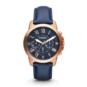 Fossil FS4835 Grant Chronograph Navy Leather Watch Fossil FS4835 Grant Chronograph Navy Leather Watch