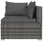 vidaXL 10 Piece Garden Lounge Set with Cushions Poly Rattan Grey vidaXL 10 Piece Garden Lounge Set with Cushions Poly Rattan Grey