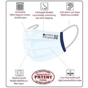 Ceae 100% Organic Cotton 3 Layer 30 Wash Reusable Face Mask (Pack of 2)