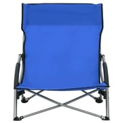 vidaXL Folding Beach Chairs 2 pcs Blue Fabric vidaXL Folding Beach Chairs 2 pcs Blue Fabric