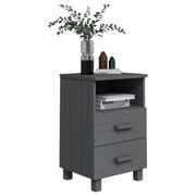 vidaXL Bedside Cabinets HAMAR 2 pcs Dark Grey 40x35x62 cm Solid Wood vidaXL Bedside Cabinets HAMAR 2 pcs Dark Grey 40x35x62 cm Solid Wood