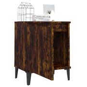 vidaXL Bed Cabinet with Metal Legs Smoked Oak 40x30x50 cm vidaXL Bed Cabinet with Metal Legs Smoked Oak 40x30x50 cm