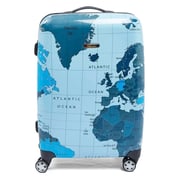Eminent Map Spinner Trolley Luggage Bag Blue 28inch - KF3228BLU