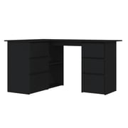 vidaXL Corner Desk Black 145x100x76 cm Engineered Wood