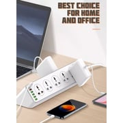 Ldnio Power Strip With 10-outlet Surge Protector Power Sockets 6 Usb Ports 30w Pd+qc Fast Charging Adapter Sockets 2-meter Heavy-duty Power Extension Cord