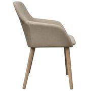 vidaXL Oak Indoor Fabric Dining Chair Set 2 pcs with Armrest Beige vidaXL Oak Indoor Fabric Dining Chair Set 2 pcs with Armrest Beige