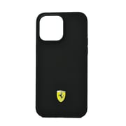 Ferrari Magsafe Silicone Metal Logo Hard Case For Iphone 14 Pro Max Black