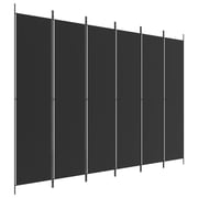 vidaXL 6-Panel Room Divider Black 300x220 cm Fabric vidaXL 6-Panel Room Divider Black 300x220 cm Fabric