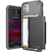 Vrs Design Damda Glide Pro Designed For Iphone 11 Case Cover Wallet [semi Automatic] Slider Credit Card Holder Slot [3-4 Cards] - Gray