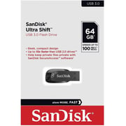 Sandisk Ultra Shift Flash Drive USB 3.0 64 GB Black SDCZ410-064G-G46
