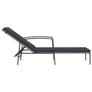 Vidaxl Sun Loungers 2 Pcs With Table Poly Rattan Grey Vidaxl Sun Loungers 2 Pcs With Table Poly Rattan Grey