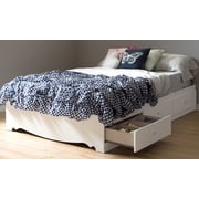 Reevo Full Mates Bed with Bookcase Headboard Queen Bed without Mattress White Reevo Full Mates Bed with Bookcase Headboard Queen Bed without Mattress White