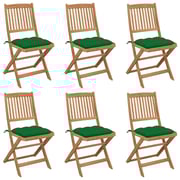 vidaXL Folding Garden Chairs 6 pcs with Cushions Solid Acacia Wood vidaXL Folding Garden Chairs 6 pcs with Cushions Solid Acacia Wood