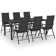 vidaXL 7 Piece Garden Dining Set Black vidaXL 7 Piece Garden Dining Set Black
