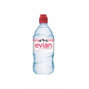 Evian Natural Mineral Water Sports Cap 750ml Case Of 12