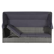 Vidaxl Garden Bed With Canopy Grey 205x62 Cm Poly Rattan Vidaxl Garden Bed With Canopy Grey 205x62 Cm Poly Rattan
