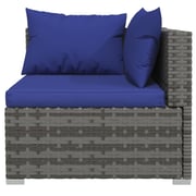vidaXL 9 Piece Garden Lounge Set with Cushions Poly Rattan Grey vidaXL 9 Piece Garden Lounge Set with Cushions Poly Rattan Grey
