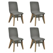 vidaXL Oak Indoor Fabric Dining Chair Set 4 pcs Dark Grey vidaXL Oak Indoor Fabric Dining Chair Set 4 pcs Dark Grey