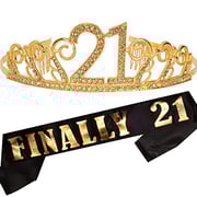 MEANT2TOBE 21St Birthday Gifts For Girl, 21St Birthday Tiara And Sash, Happy 21St Birthday Party Supplies, Finally 21 Glitter Satin Sash And Crystal Tiara Birthday Crown, 21St Birthday Party Decoration MEANT2TOBE 21St Birthday Gifts For Girl, 21St Birthday Tiara And Sash, Happy 21St Birthday Party Supplies, Finally 21 Glitter Satin Sash And Crystal Tiara Birthday Crown, 21St Birthday Party Decoration