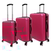 Highflyer Trinity Series Trolley Luggage Bag 3Pc Rose Red TH-019-3PCABS