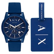Armani Exchange Outerbanks Blue Silicon Men Watch Set AX7107 Armani Exchange Outerbanks Blue Silicon Men Watch Set AX7107